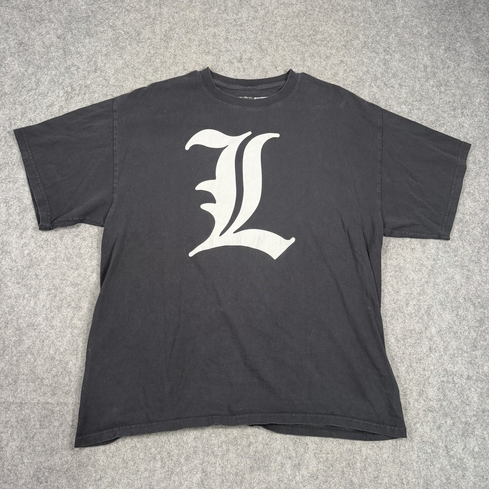 Vintage Death Note Y2K T-Shirt Anime Manga Black Size XL
